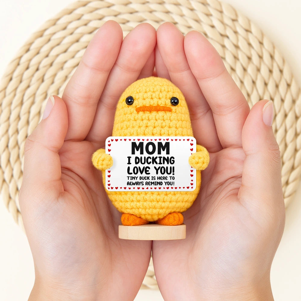Family,Gift For Father,Gift For Husband,Funny - I Ducking Love You - Personalized Doll Crochet With Custom Card