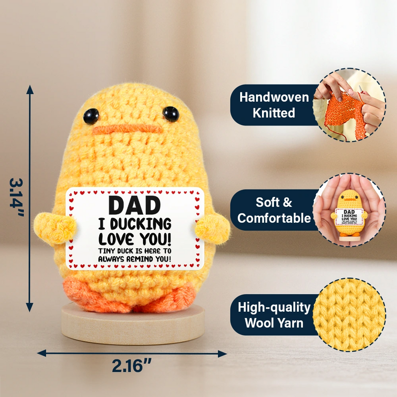 Family,Gift For Father,Gift For Husband,Funny - I Ducking Love You - Personalized Doll Crochet With Custom Card