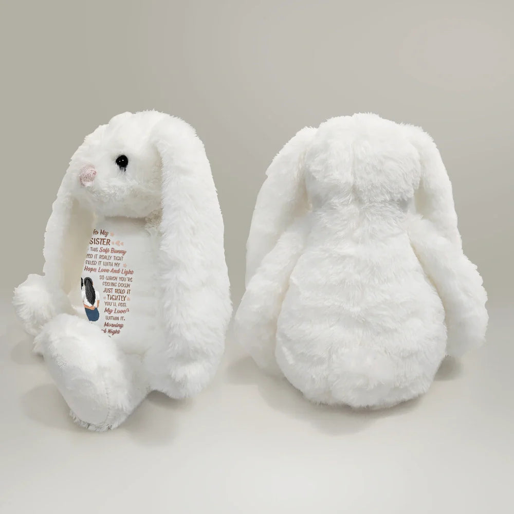 Love, Gift For Bestie, Gift For Sisters, Gift For Daughter - I Filled It With My Wishes Bestie Sister - Personalized Soft Toy Bunny
