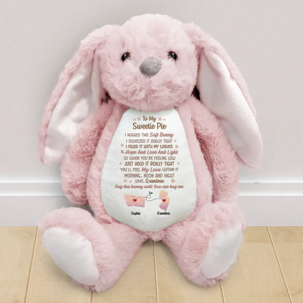 Gift For Grandma,Grandma - Grandkids,Gift For Grandkids,Gift For Daughter,Gift For Mother,Love - I Filled It With My Wishes Granddaughter Grandma States - Personalized Soft Toy Bunny