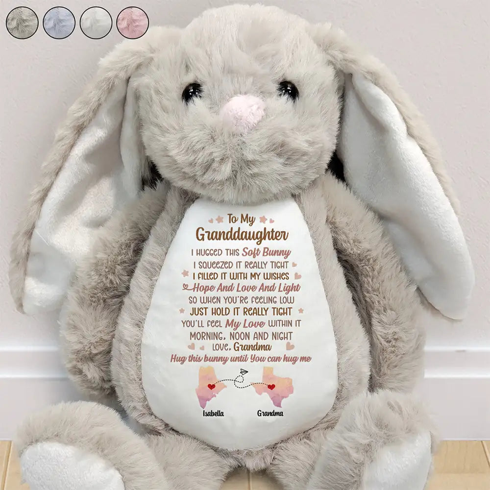 Gift For Grandma,Grandma - Grandkids,Gift For Grandkids,Gift For Daughter,Gift For Mother,Love - I Filled It With My Wishes Granddaughter Grandma States - Personalized Soft Toy Bunny