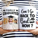 Graduation, Dad - Children, Mom - Children, Gift For Sibling, Gift For Bestie, Funny - I Graduated! Can I Go Back To Bed Now - Personalized White Edge-to-Edge Mug