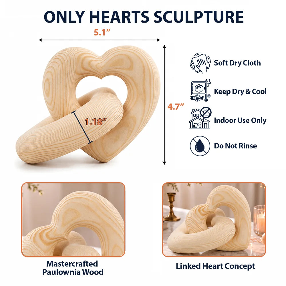Anniversary,Christmas,Married Couple,Romantic,Gift For Couples,Custom Text - Always & Forever Anniversary Christmas Gifts For Couples, Newlywed - Personalized Wooden Infinity Heart Sculpture