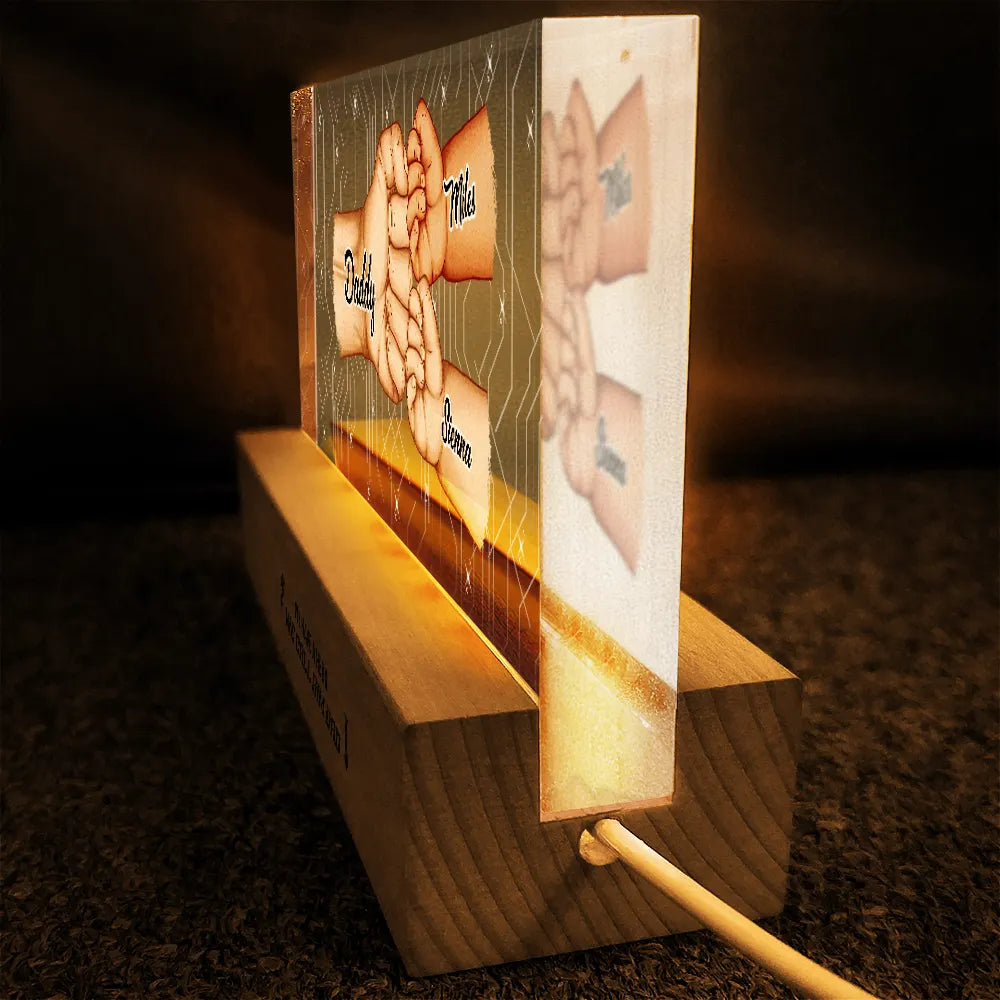 Gift For Grandpa, Gift For Father, Love - I Have A Hero - Personalized Rectangle LED Light