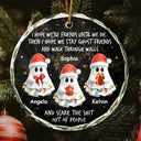 Christmas,Funny,Gift For Bestie - I Hope We're Friends Until We Die - Personalized Circle Glass Ornament