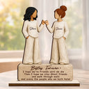 Gift For Bestie, Sentimental, Vector - I Hope We're Friends Until We Die - Personalized Custom Shaped Wooden Plaque