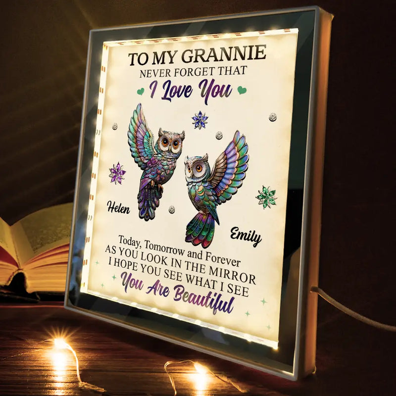 Gift For Yourself,Gift For Women - I Hope You See What I See - Personalized LED Mirror Frame Lamp