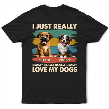 J'aime vraiment mon chien - T-shirt personnalisé