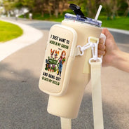 Gardening, Gift For Women, Happy, Pet Lovers, Pet Mom, Dog Lovers, Dog Mom - I Just Want To Work In My Garden - Personalized Bottle Carrier Bag