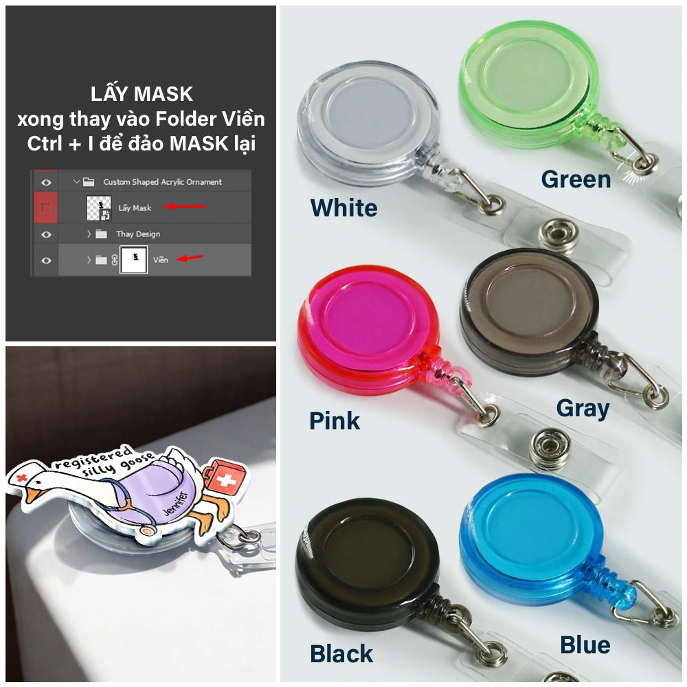 Nurse,Gift For Women,Gift For Men,Happy,Gift For Yourself - Registered Silly Goose Nurse - Personalized Badge Reel