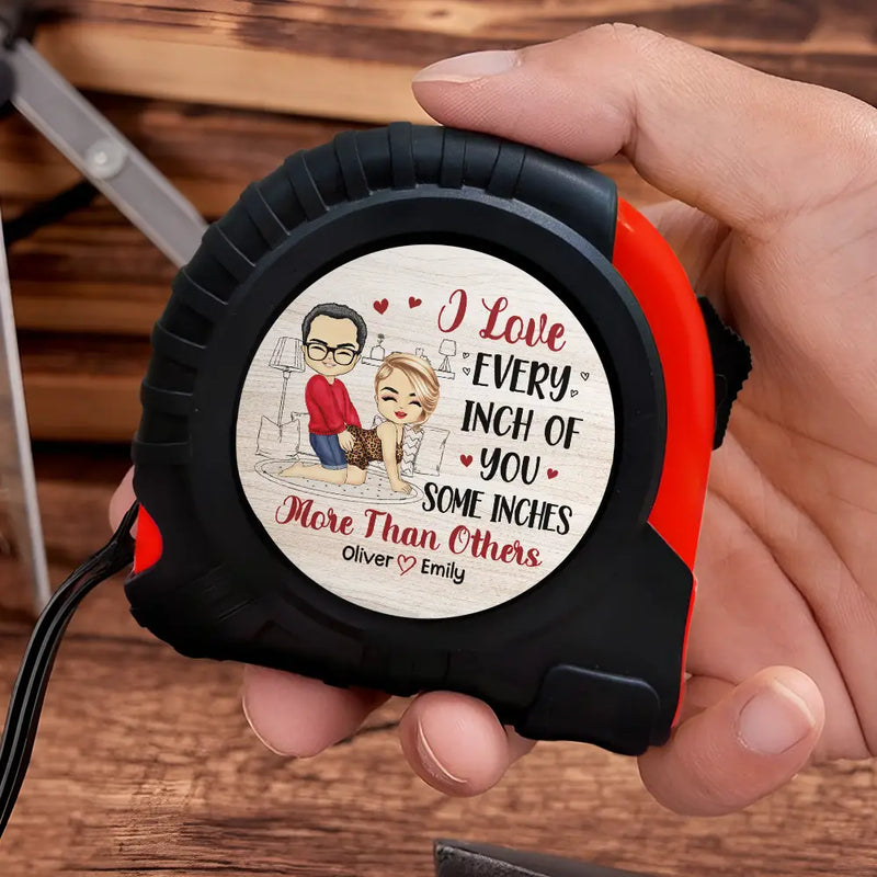Gift For Couples,Old Couples,Gift For Husband,Gift For Wife,Gift For Boyfriend,Gift For Girlfriend,Love - I Love Every Inch Of You Doggy Couple - Personalized Tape Measure