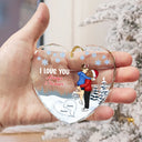 Christmas,Gift For Couples,Love,Happy,Gift For Women,Gift For Men - I Love You Always & Forever - Personalized Heart Shaped Glass Ornament