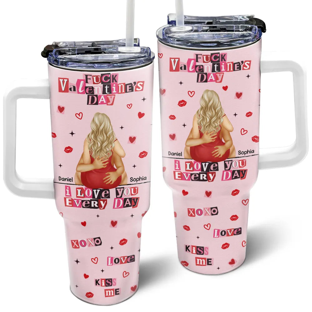 I Love You Every Day Ransom Note Style - Personalized 40oz Tumbler With Straw