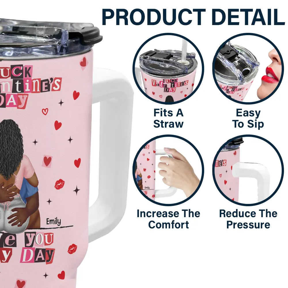 Old Couples,Gift For Couples,Gift For Husband,Gift For Wife,Gift For Boyfriend,Gift For Girlfriend,Love - I Love You Every Day Ransom Note Style - Personalized 40oz Tumbler With Straw