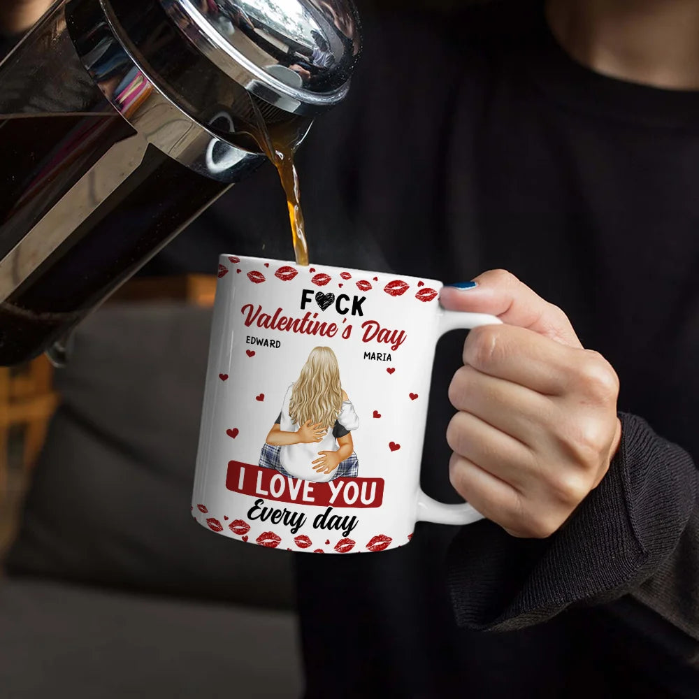 Gift For Couples,Old Couples,Gift For Husband,Gift For Wife,Gift For Boyfriend,Gift For Girlfriend,Love - I Love You Every Day Sexy Couple - Personalized White Edge-to-Edge Mug