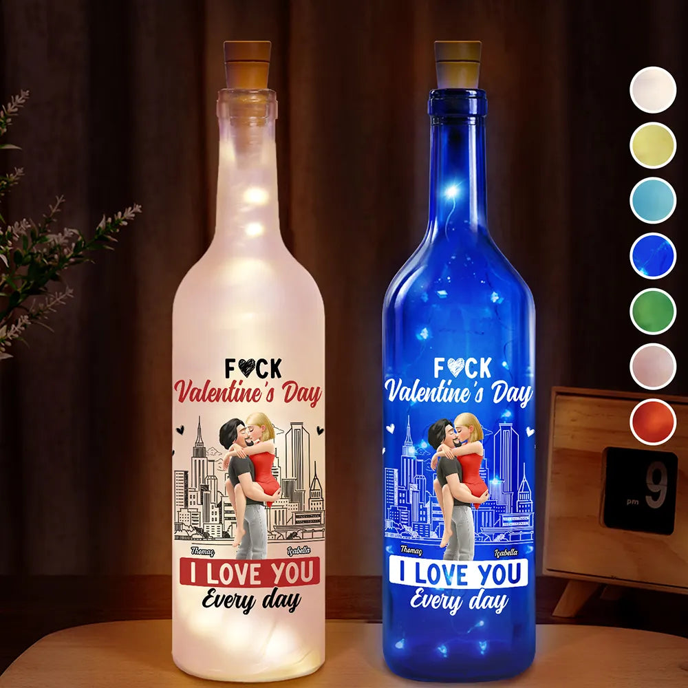Gift For Couples, Funny - I Love You Everyday 3D Effect - Personalized Bottle Light