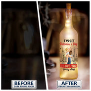 Gift For Couples, Funny - I Love You Everyday 3D Effect - Personalized Bottle Light