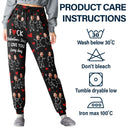 Gift For Couples,Old Couples,Gift For Husband,Gift For Wife,Gift For Boyfriend,Gift For Girlfriend,Love,Custom Photo - I Love You Everyday Stick Figures Couple - Personalized Pajama Pants