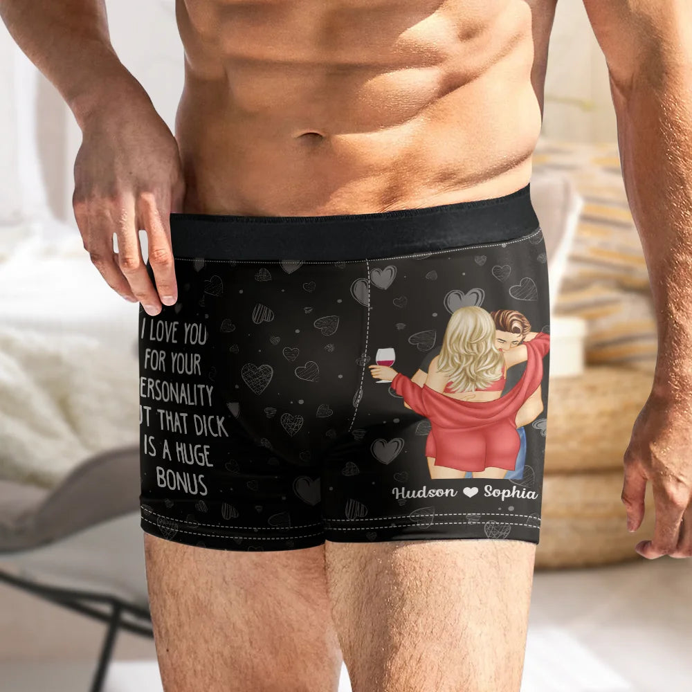 Gift For Couples,Old Couples,Gift For Husband,Gift For Wife,Gift For Boyfriend,Gift For Girlfriend,Love - I Love You For Your Personality Sexy Couple - Personalized Men's Boxer Briefs