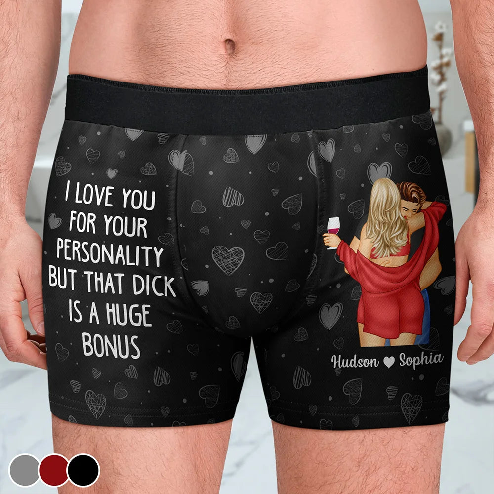 Gift For Couples,Old Couples,Gift For Husband,Gift For Wife,Gift For Boyfriend,Gift For Girlfriend,Love - I Love You For Your Personality Sexy Couple - Personalized Men's Boxer Briefs