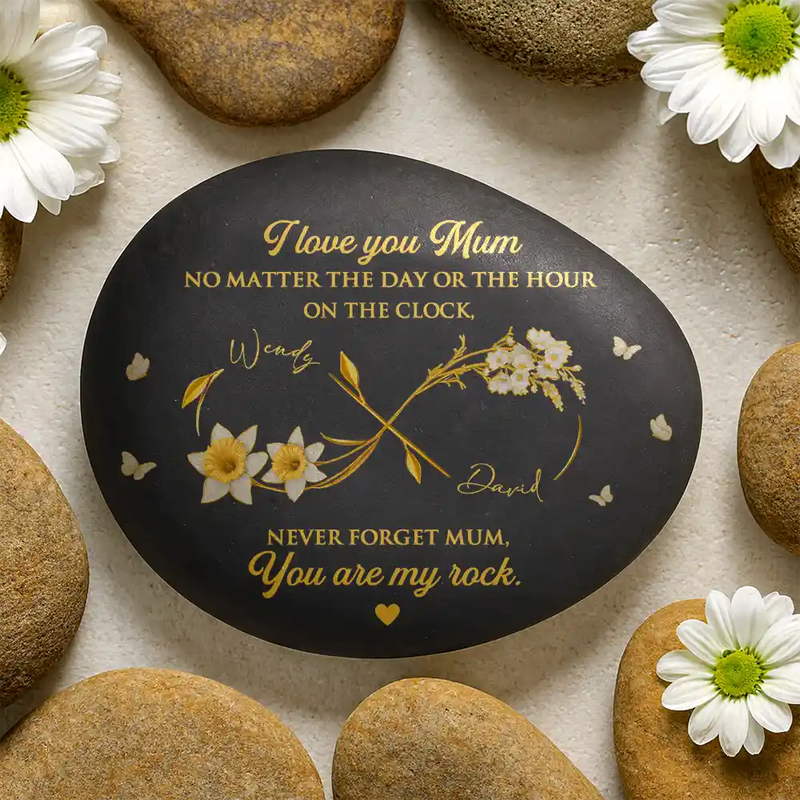 Gift For Mother, Dad - Daughters (Adult), Gift For Daughter, Happy - I Love You Mom You Are My Rocks - Personalized Printed Rock