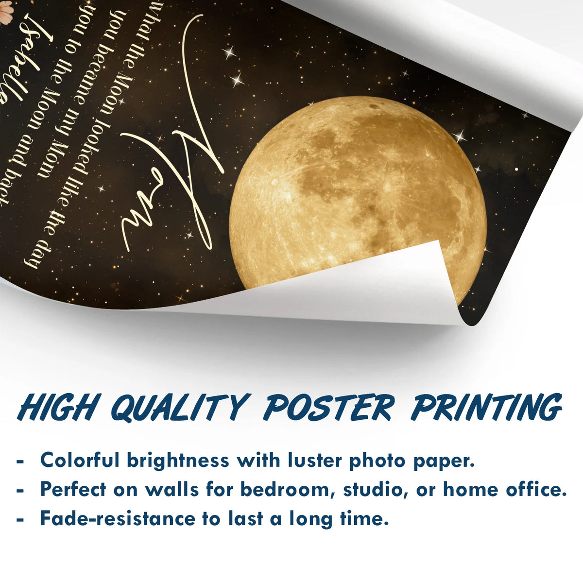 Gift For Mother, Gift For Grandma, Happy - I Love You To The Moon And Back - Personalized Poster