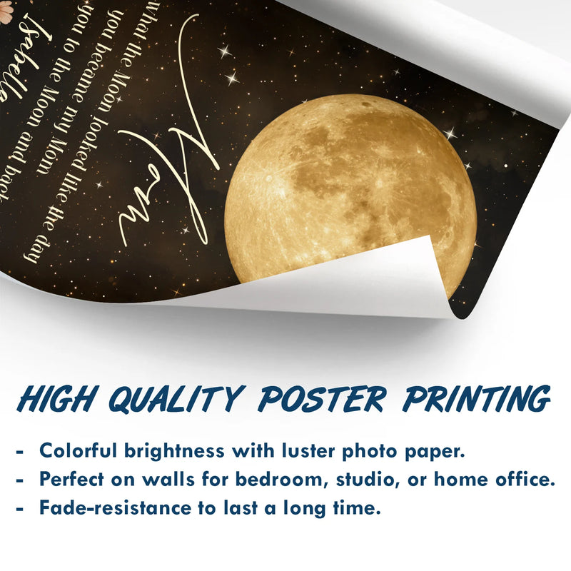 Gift For Mother, Gift For Grandma, Happy - I Love You To The Moon And Back - Personalized Poster