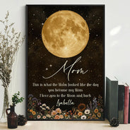 Gift For Mother, Gift For Grandma, Happy - I Love You To The Moon And Back - Personalized Poster