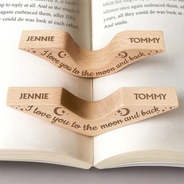 Gift For Yourself,Gift For Couples,Gift For Husband,Gift For Wife,Reading,Happy - I Love You To The Moon And Back - Personalized Thumb Page Holder