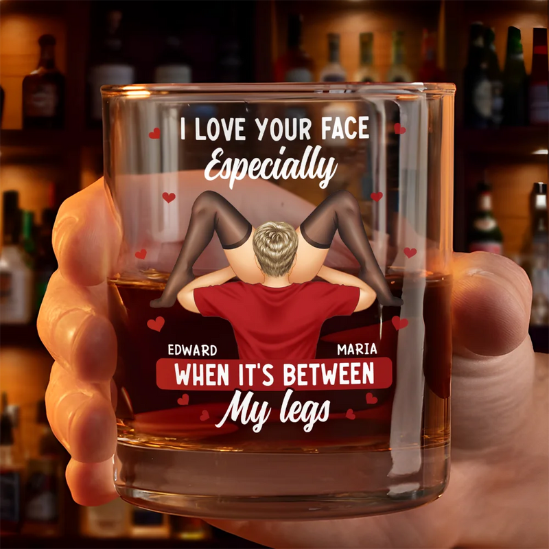 I Love Your Face Timber Couple - Personalized Whiskey Glass – Wander Prints