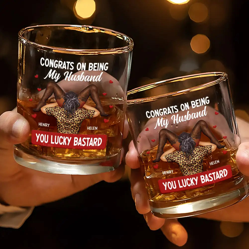 Gift For Couples,Old Couples,Gift For Husband,Gift For Wife,Gift For Boyfriend,Gift For Girlfriend,Custom Photo,Love - I Love Your Face Timber Couple - Personalized Whiskey Glass