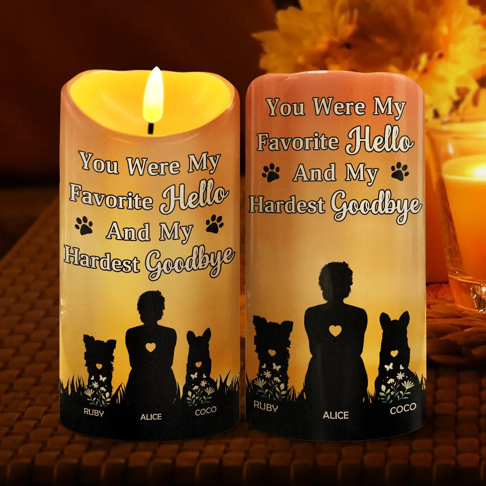 Gift For Women,Gift For Men,Christmas,Dog Lovers,Dog Mom,Dog Dad,Memorial,Sad - I Loved You Your Whole Life Memorial - Personalized Flameless LED Candle