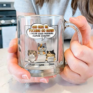 Funny, Pet Lovers, Dog Lovers, Cat Lovers - I Mean Good Morning Dog Cat - Personalized Glass Mug