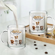 Funny, Pet Lovers, Dog Lovers, Cat Lovers - I Mean Good Morning Dog Cat - Personalized Glass Mug