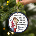 Christmas,Gift For Couples,Gift For Husband,Gift For Wife,Gift For Boyfriend,Gift For Girlfriend,Happy - I Met You I Liked You Couple - Personalized 2-Layered Wooden Ornament