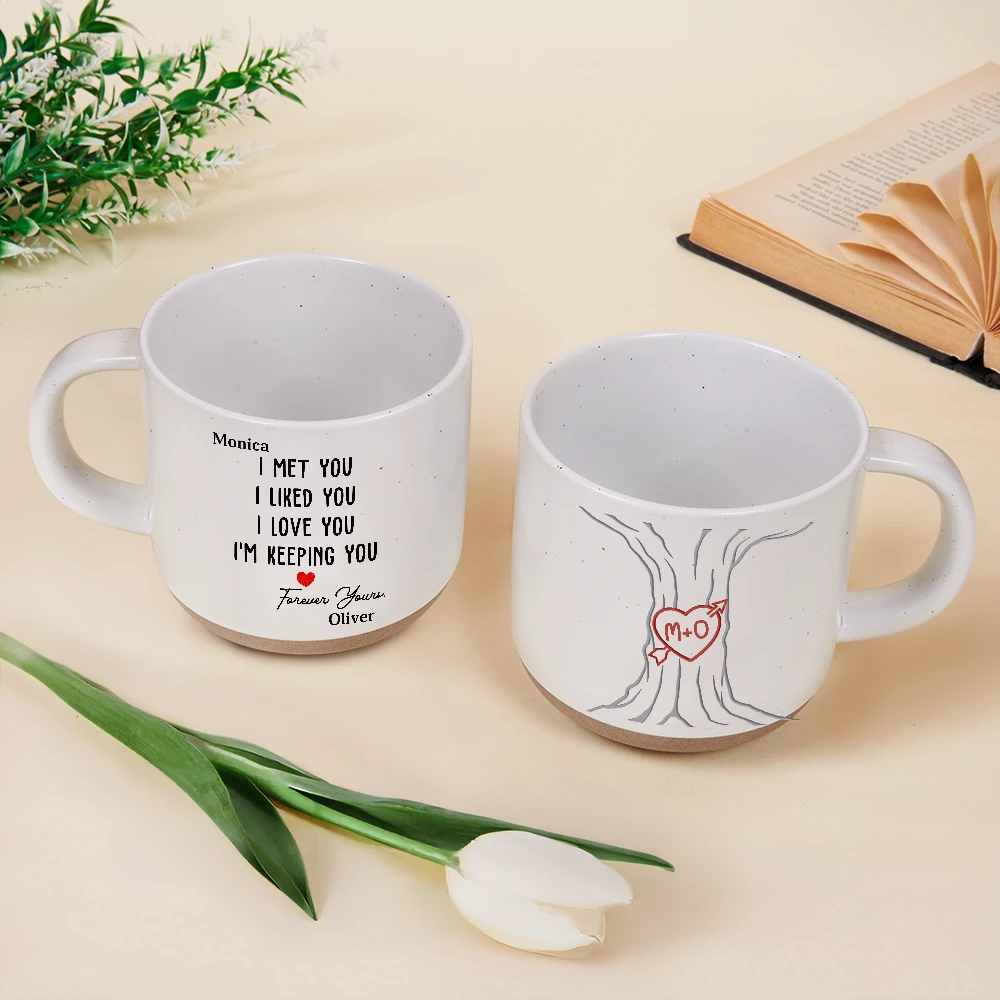 Gift For Couples,Gift For Wife,Gift For Husband,Gift For Boyfriend,Gift For Girlfriend,Love - I Met You I Liked You Couple - Personalized Pottery Mug