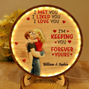 Gift For Couples,Gift For Husband,Gift For Wife,Gift For Girlfriend,LGBT,Love - I Met You Liked You Love You Forever - Personalized LED Light Wooden Plaque