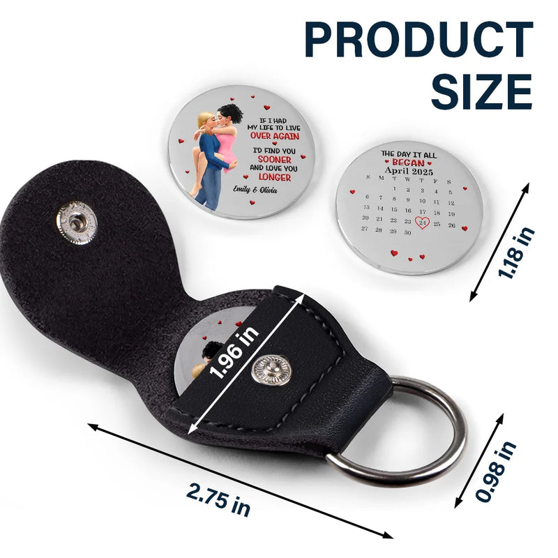 Gift For Couples,Gift For Husband,Gift For Wife,Old Couples,LGBT,Love - I Met You Liked You Love You Forever - Personalized Leather Pocket Hug