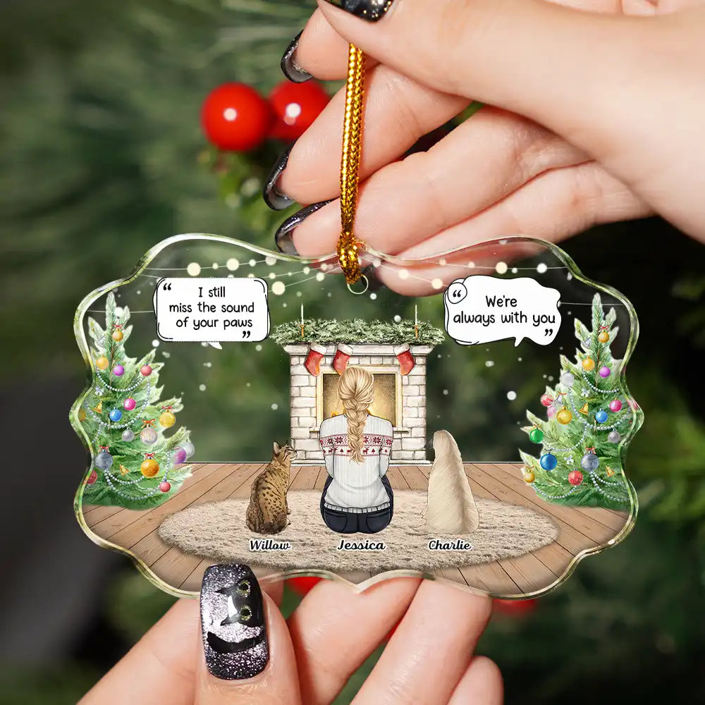 Sad,Memorial,Pet Lovers,Christmas - I Miss You Cozy Home - Personalized Medallion Glass Ornament