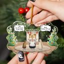 Sad,Memorial,Pet Lovers,Christmas - I Miss You Cozy Home - Personalized Medallion Glass Ornament