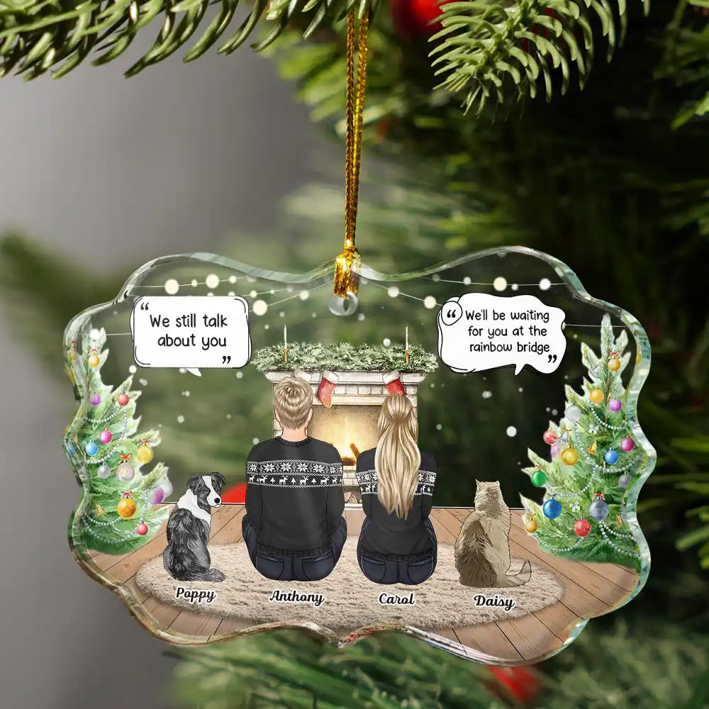 Sad,Memorial,Pet Lovers,Christmas - I Miss You Cozy Home - Personalized Medallion Glass Ornament