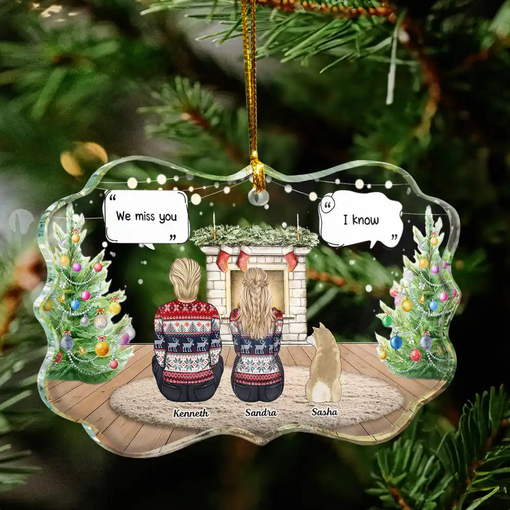 Sad,Memorial,Pet Lovers,Christmas - I Miss You Cozy Home - Personalized Medallion Glass Ornament