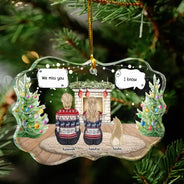Sad,Memorial,Pet Lovers,Christmas - I Miss You Cozy Home - Personalized Medallion Glass Ornament