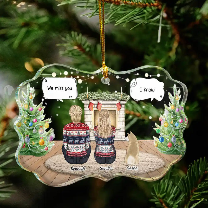 Sad,Memorial,Pet Lovers,Christmas - I Miss You Cozy Home - Personalized Medallion Glass Ornament