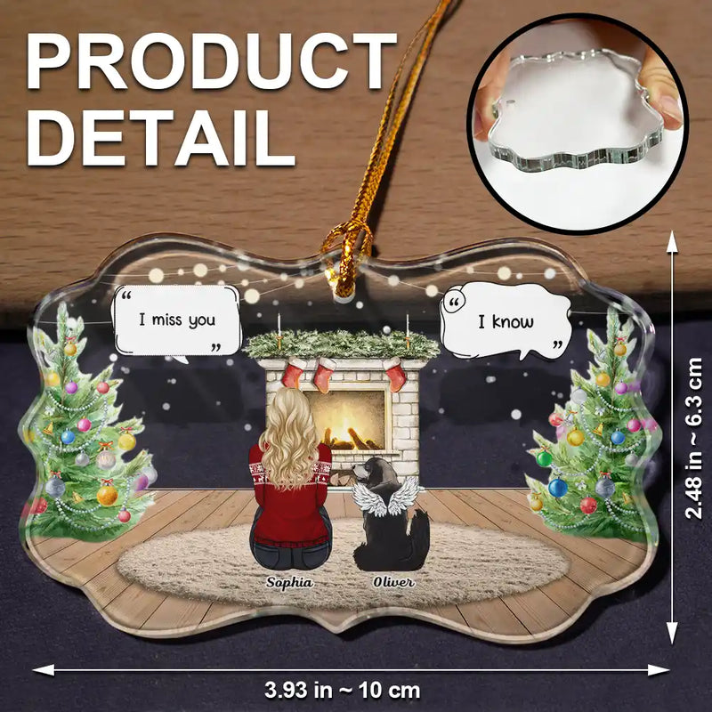 Sad,Memorial,Pet Lovers,Christmas - I Miss You Cozy Home - Personalized Medallion Glass Ornament