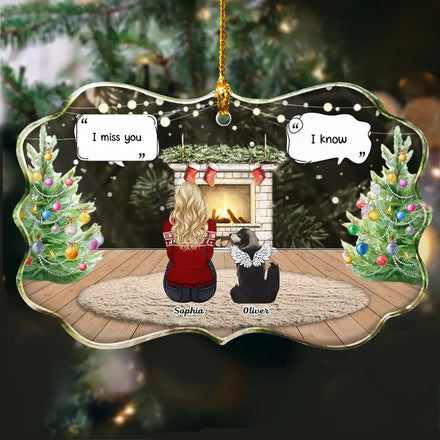 I Miss You Cozy Home - Personalized Medallion Glass Ornament