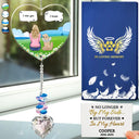 Pet Lovers,Pet Mom,Pet Dad,Pet Couple,Dog Lovers,Dog Mom,Dog Dad,Dog Couple,Cat Lovers,Cat Mom,Cat Dad,Cat Couple,Memorial,Sad - I Miss You I Know Dog Cat Memorial - Personalized Heart Crystal Suncatcher
