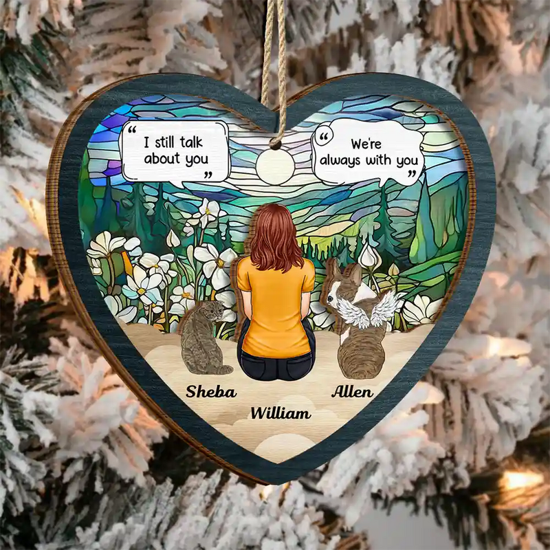 I Miss You I Know Memorial Dog Cat - Personalized 2-Layered Wooden Ornament