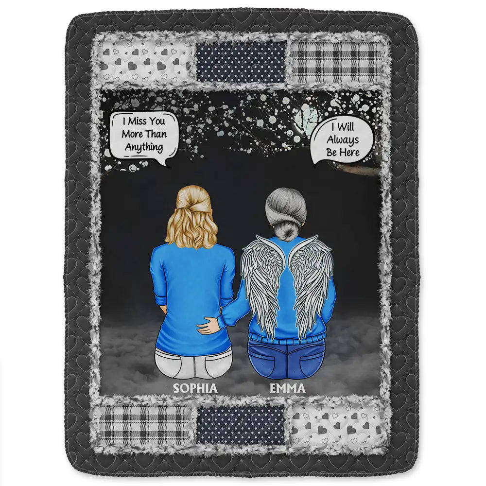 Family,Memorial,Gift For Women,Gift For Men,Sad,Christmas - I Miss You I'm Always With You - Personalized Fleece Blanket, Sherpa Blanket