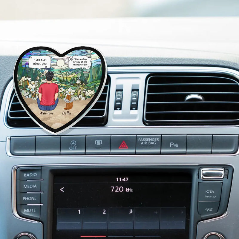 Memorial, Sad, Pet Lovers, Dog Lovers, Cat Lovers, Custom Photo - I Miss You Memorial Dog Cat - Personalized Acrylic Car Vent Clip